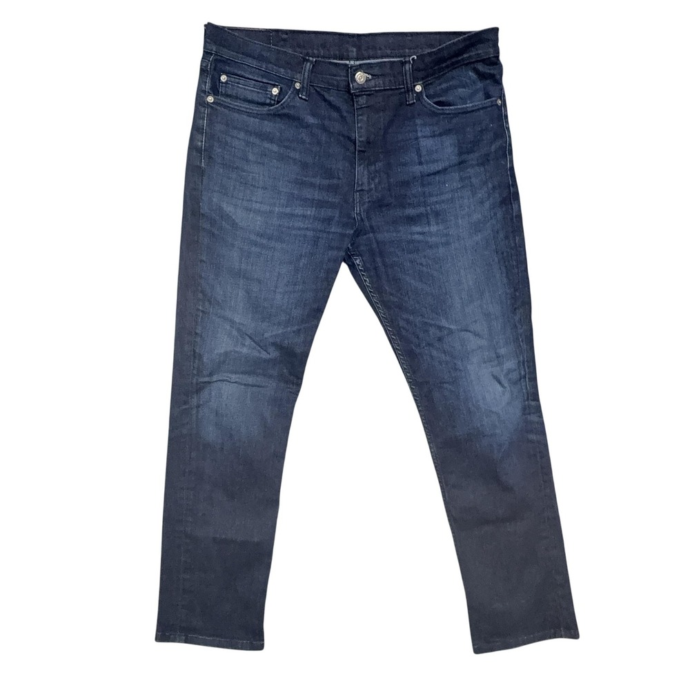 Levis 511 Jeans Mens 38x32 Blue Dark Wash Slim Tapered Stretch Denim Zip Fly
